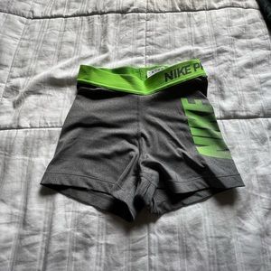 Neon Green and Grey Nike Pros